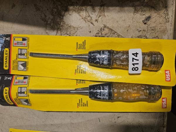 STANLEY 1/4" Wood Chisel Extra Long Heat Treated High Carbon Precision Ground qty 2
