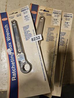Reed Manufacturing RBW Ratcheting Box Wrences (Sizes 5/8'', 3/4'', 7/8'') qty 3