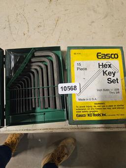 Easco Hex Key Set - 15 Pieces, Inch Sizes .028 thru 3/8 - Made in USA QTY 2