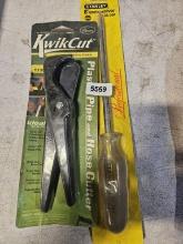 Kwik Cut Pipe Cut & Stanley Screwdriver