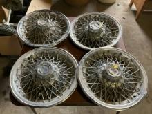 Ford Chrome Wire Wheel Hubcaps