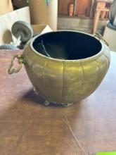 Brass Bowl Decorative Handles Tripod