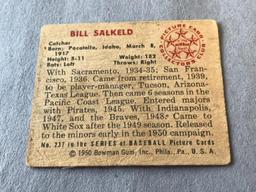 BILL SALKELD 1950 Bowman Baseball Card #237
