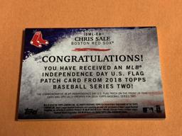 CHRIS SALE 2018 Topps FLAG PATCH Baseball Card