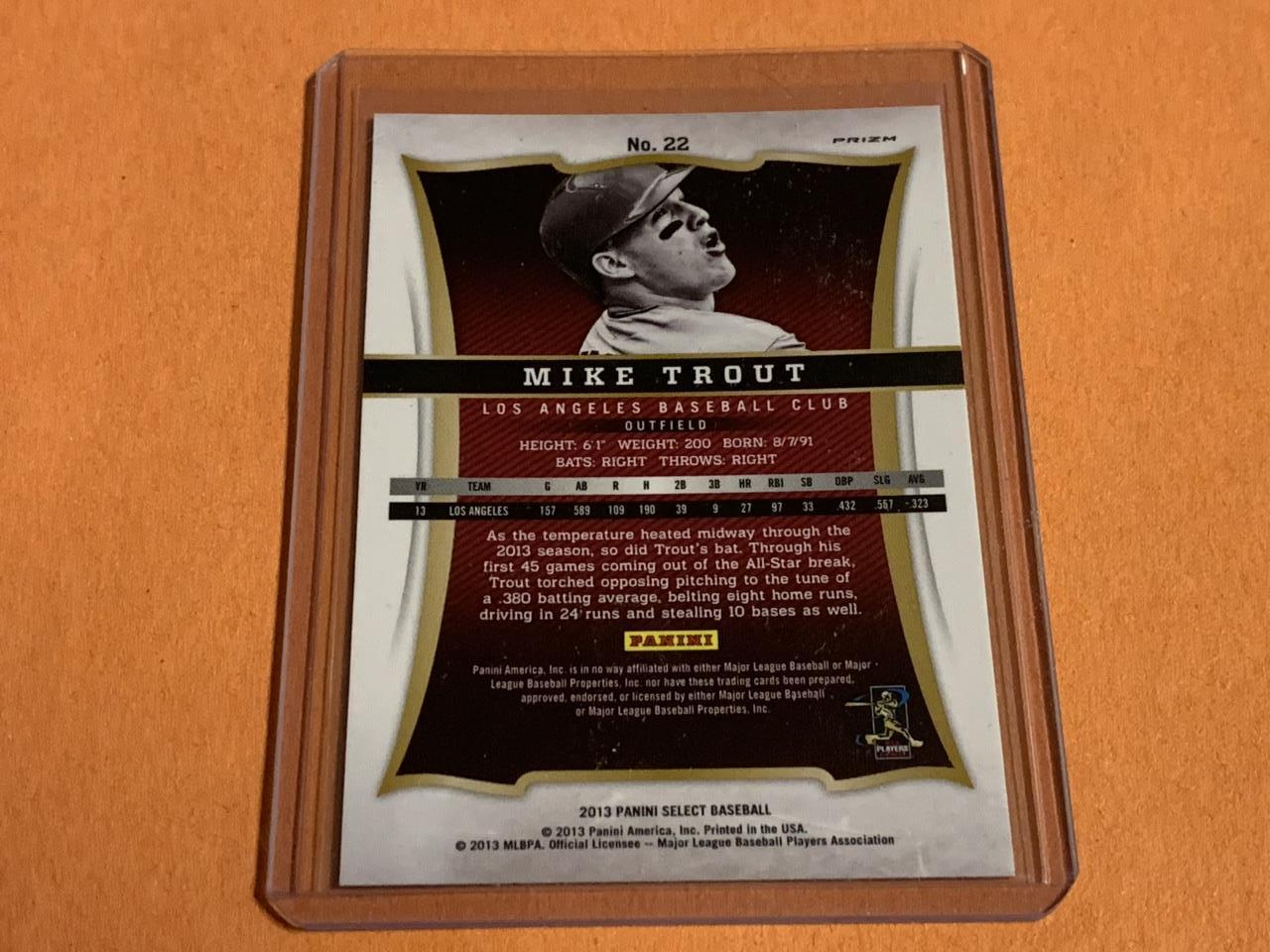 MIKE TROUT 2013 Select Baseball PRIZM Card