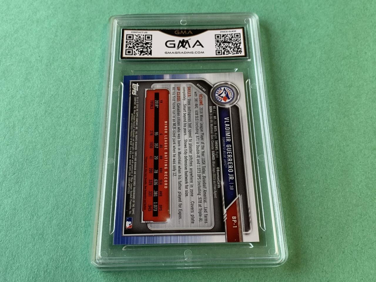 VLADIMIR GUERRERO JR 2019 Bowman Graded 10 GEM MT