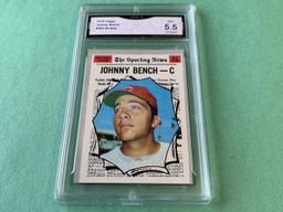 JOHNNY BENCH All-Star 1970 Topps Graded 5.5 EX+