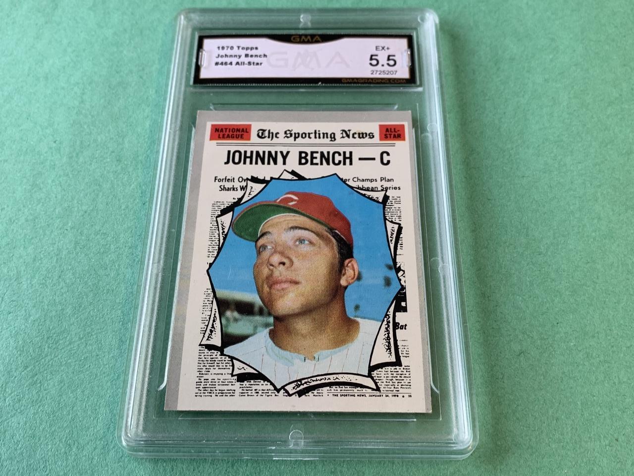 JOHNNY BENCH All-Star 1970 Topps Graded 5.5 EX+