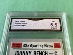 JOHNNY BENCH All-Star 1970 Topps Graded 5.5 EX+