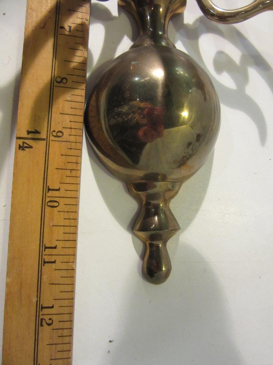 Set of 2 Gold Tone Candle Holder Wall Sconces