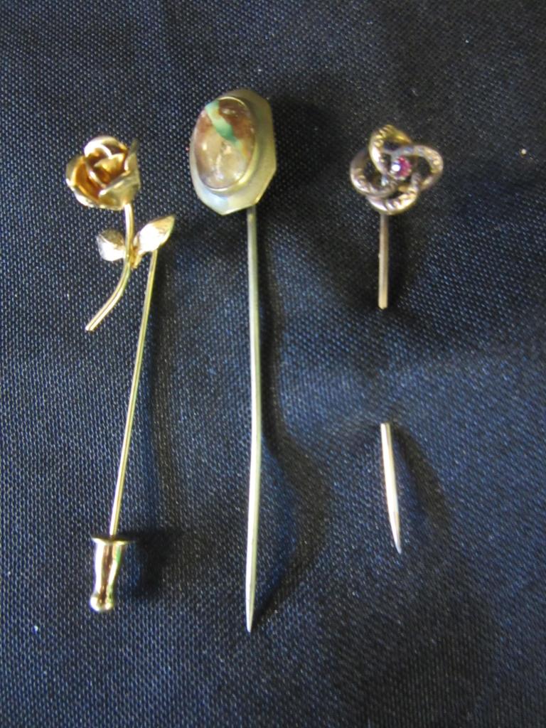 Lot of 3 Vintage Lapel Pin Sticks
