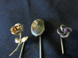 Lot of 3 Vintage Lapel Pin Sticks