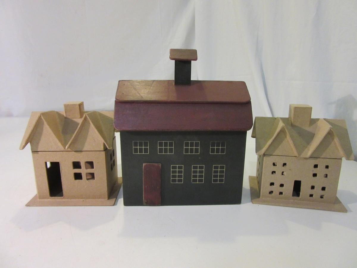 3 Building Shaped Decor Items