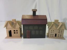 3 Building Shaped Decor Items