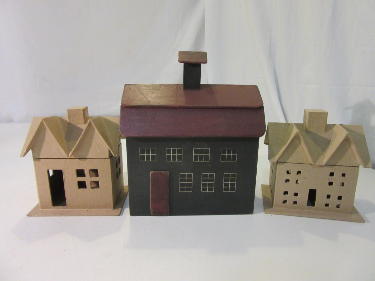 3 Building Shaped Decor Items