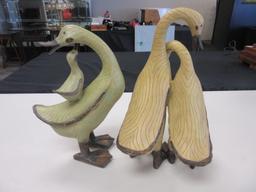 Pair Ducks and Their Babies Figurines