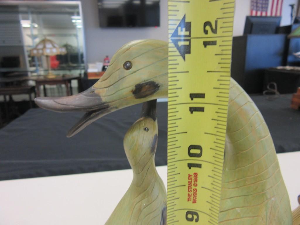 Pair Ducks and Their Babies Figurines