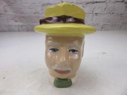 5" Tall Ceramic Pitcher/Planter of Man's Face