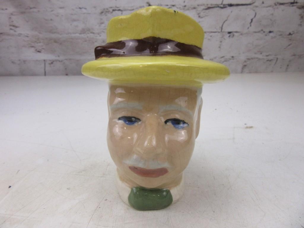 5" Tall Ceramic Pitcher/Planter of Man's Face