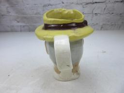 5" Tall Ceramic Pitcher/Planter of Man's Face