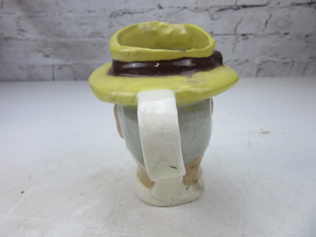 5" Tall Ceramic Pitcher/Planter of Man's Face