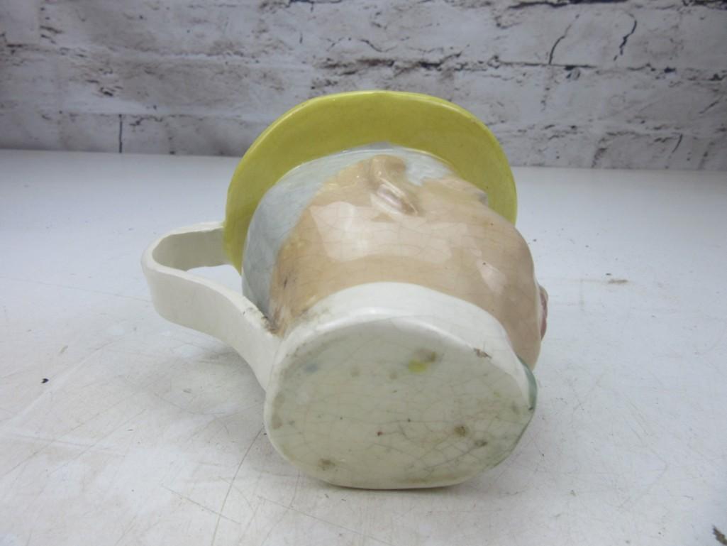 5" Tall Ceramic Pitcher/Planter of Man's Face