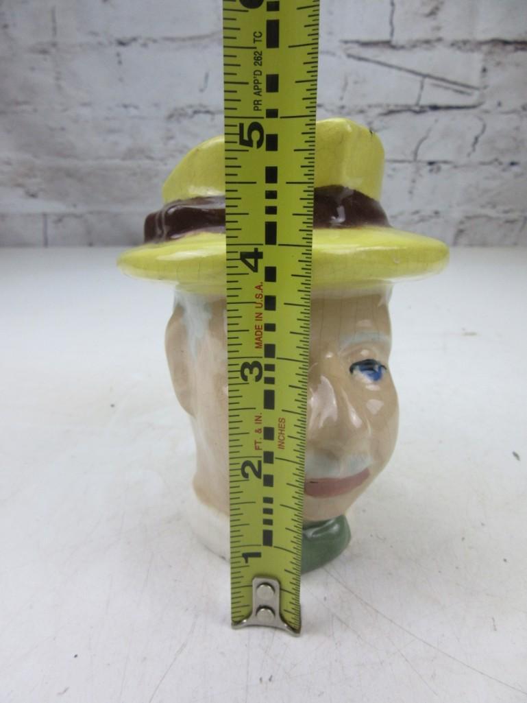 5" Tall Ceramic Pitcher/Planter of Man's Face