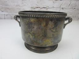 Silver Plated Bowl with Handles 4.75" Tall