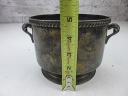 Silver Plated Bowl with Handles 4.75" Tall