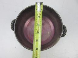 Silver Plated Bowl with Handles 4.75" Tall