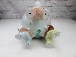 Porcelain Peach Held by Three Chinese Children
