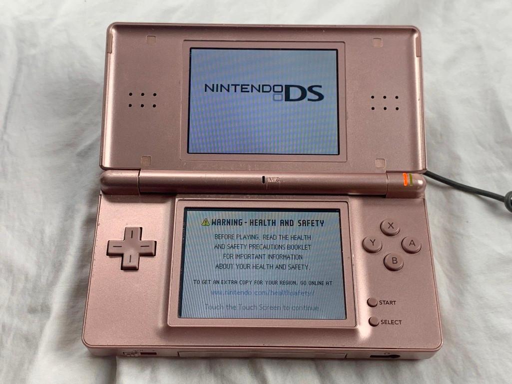 Nintendo DS-Lite Coral Pink Game Console Bundle with 14 Games