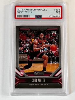 COBY WHITE 2019 Panini Chronicles Playbook Basketball ROOKIE Card PSA Graded 7 NM
