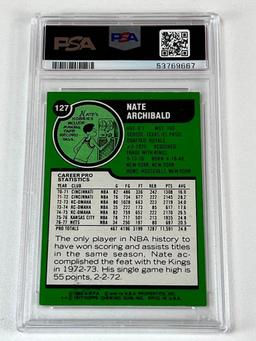 NATE ARCHIBALD Hall Of Fame 1977 Topps Basketball Card Graded PSA 6 EX-NM
