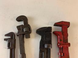 Lot of 4 Vintage Pipe Wrenches