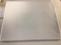 Lot of four various size canvas painting boards & one birch painting 18?x18? panel