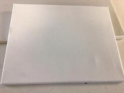 Lot of four various size canvas painting boards & one birch painting 18?x18? panel