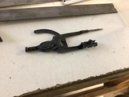 Lot of Measuring tools, includes four angle (one is vintage), two tape measures, two protractors ,