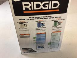 Ridged Standard Wet/Dry Vacuum VF4000 Filter, new in Box, size 9 by 6 3/4 inches
