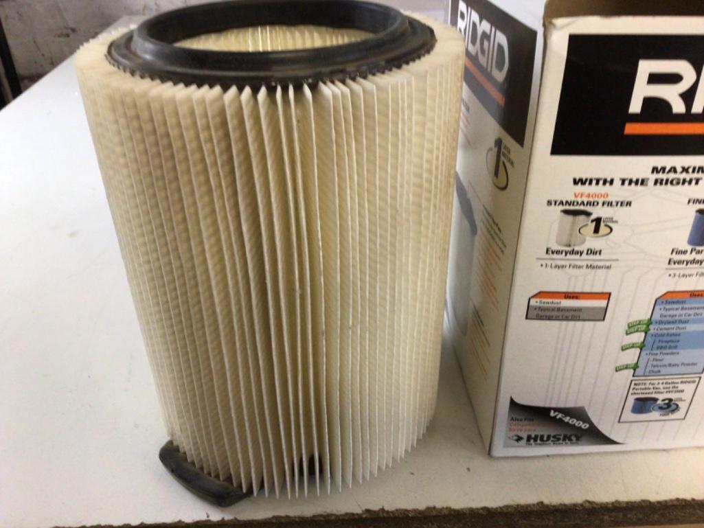 Ridged Standard Wet/Dry Vacuum VF4000 Filter, new in Box, size 9 by 6 3/4 inches