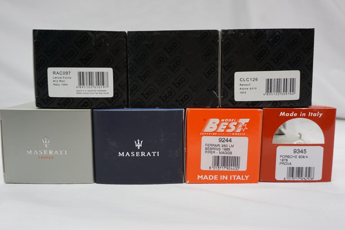 (2) Maserati, (2) Model Best & (3) iXO 1:43 Scale Models in Boxes: Ferrari