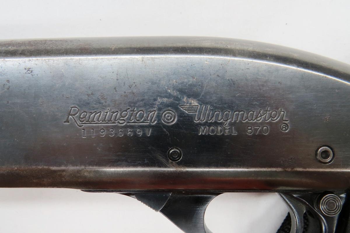 Remington Model 870 "Wingmaster" Pump Action Shotgun, 12 Gauge, 2 3/4" or Shorter Shells, 23" Barrel