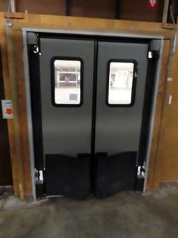 (2) Swinging Warehouse Doors with Rubber Bumpers on Each Side, 60" Wide Tot