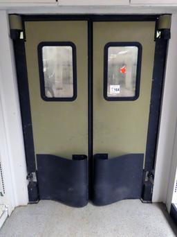(2) Swinging Warehouse Doors with Rubber Bumpers on Each Side, 60" Wide Tot