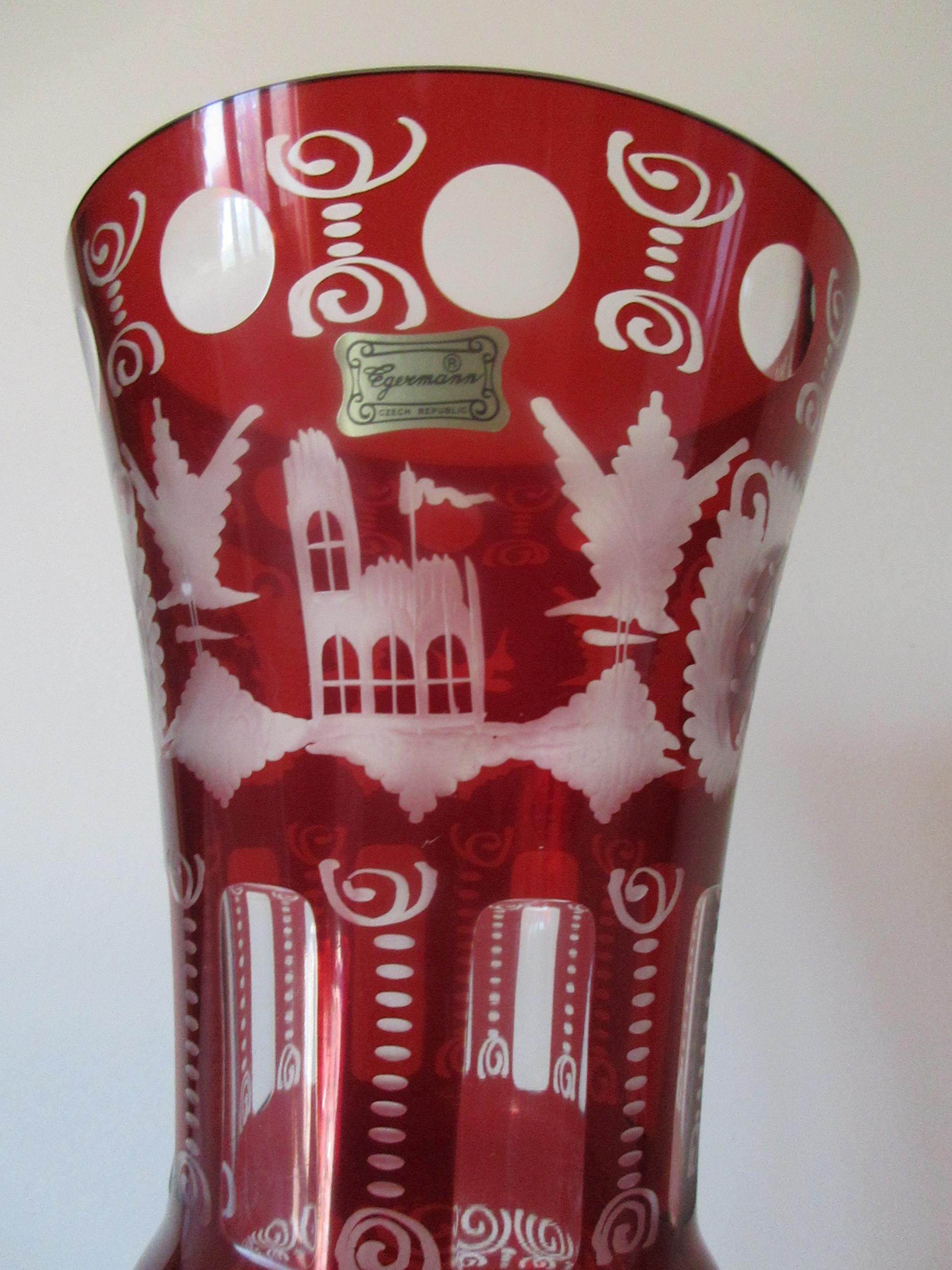 Egermann Ruby Red Czech Republic Vase