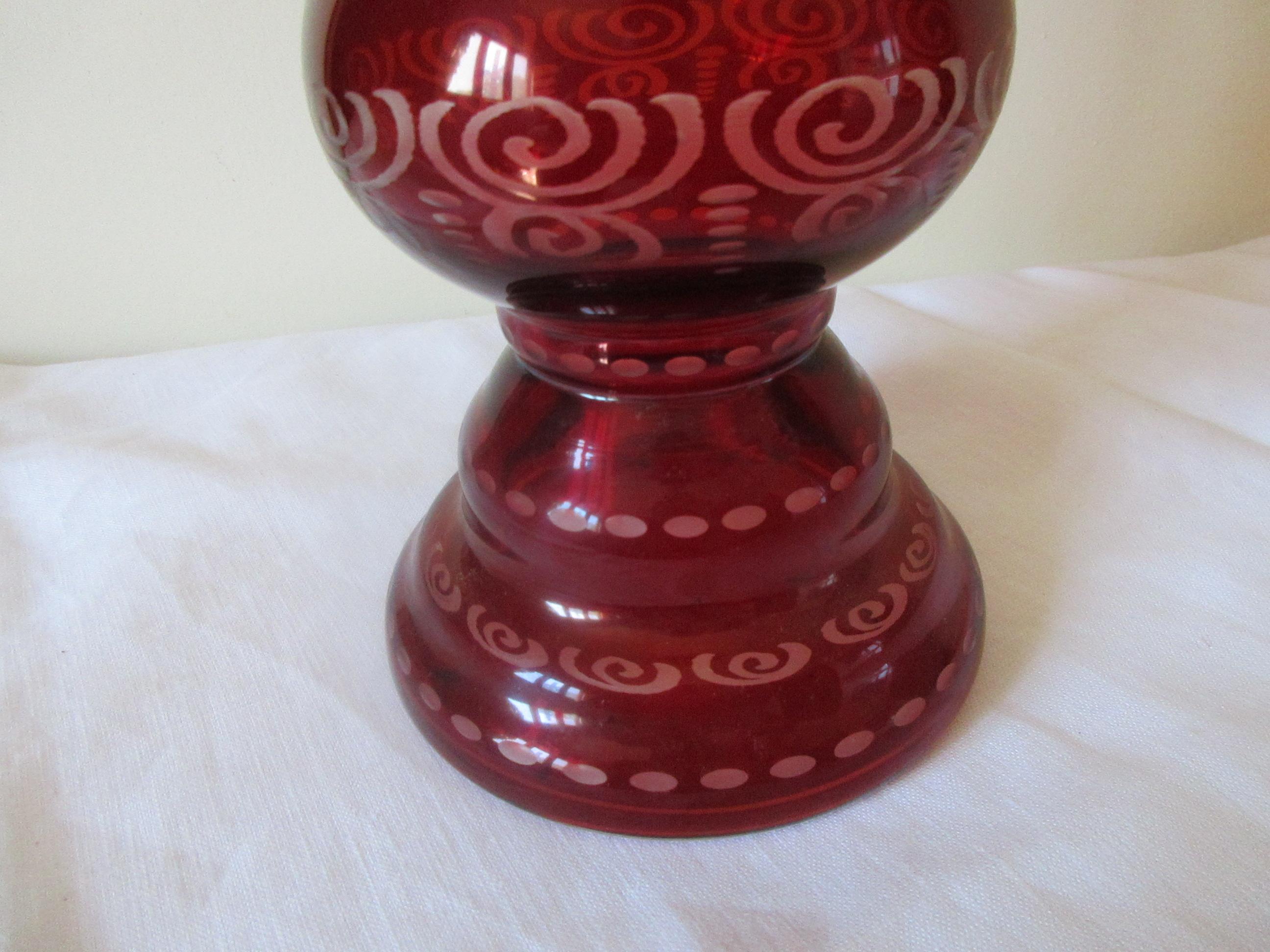 Egermann Ruby Red Czech Republic Vase