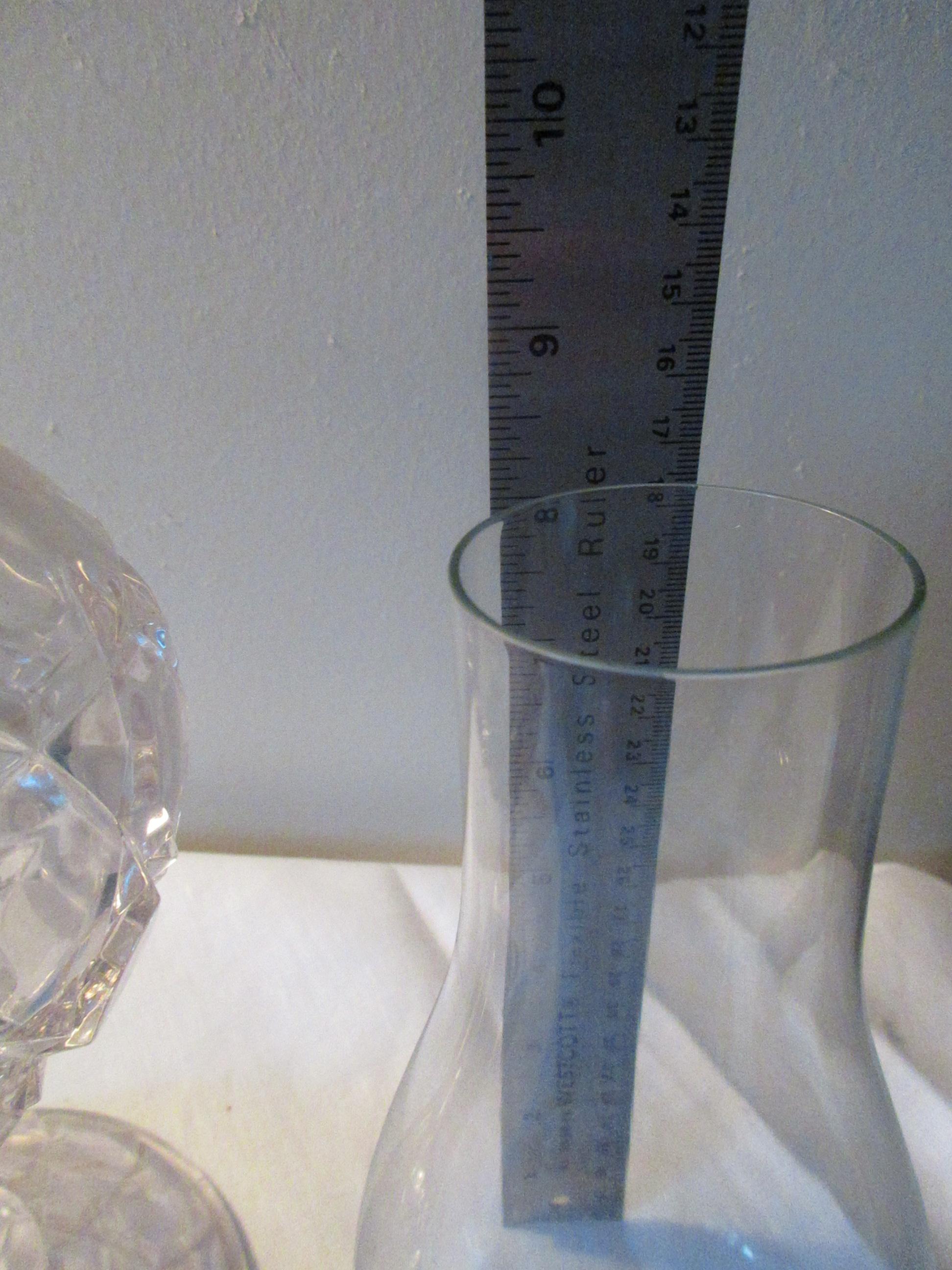 ANTIQUE CLEAR GLASS ROUND STEM FOOTED BASE OIL KEROSENE LAMP