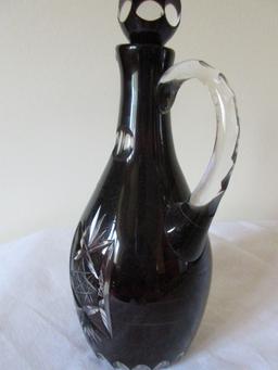 Nachtmann Deep ruby red cruet decanter