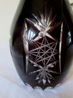 Nachtmann Deep ruby red cruet decanter