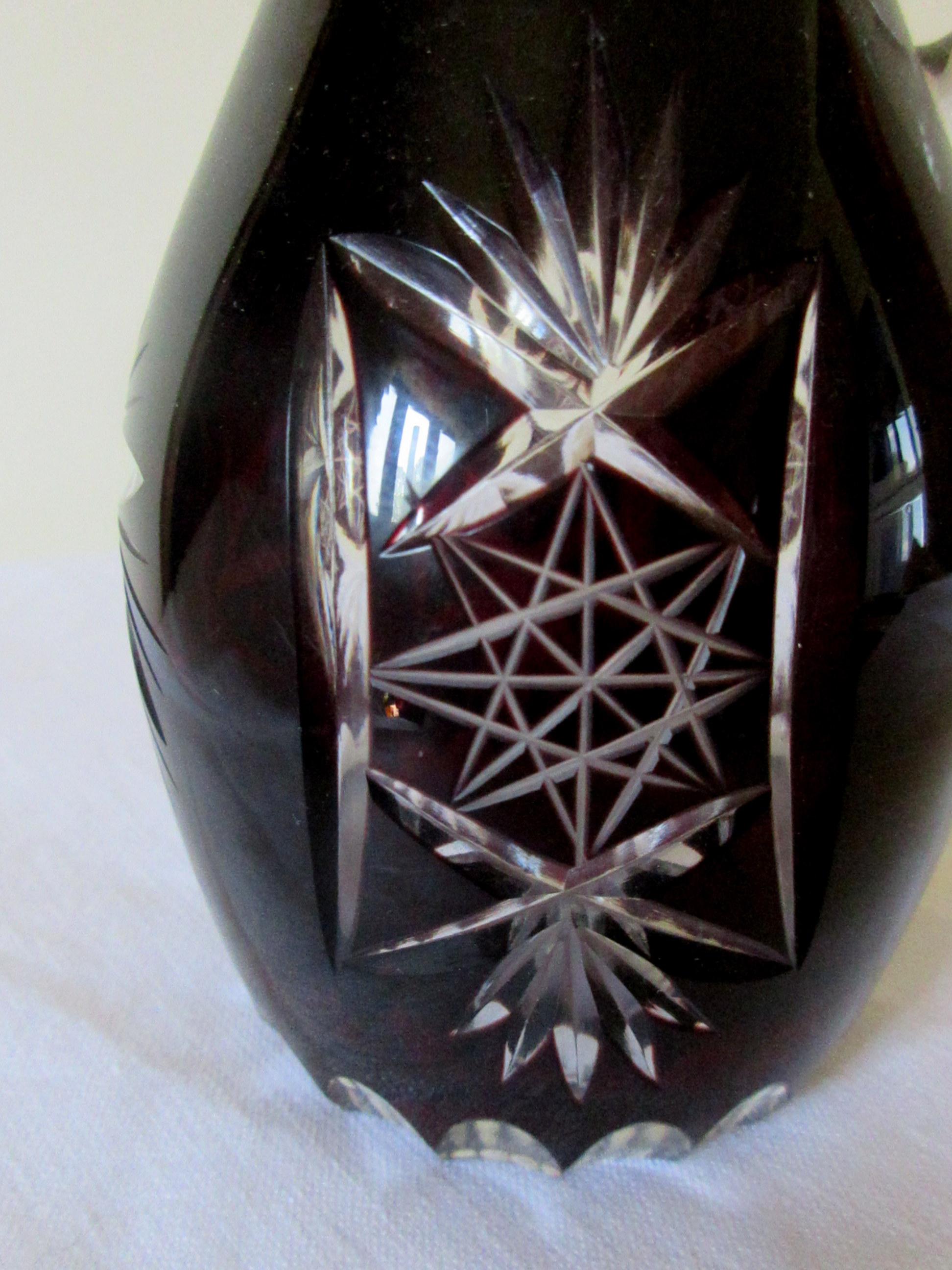 Nachtmann Deep ruby red cruet decanter